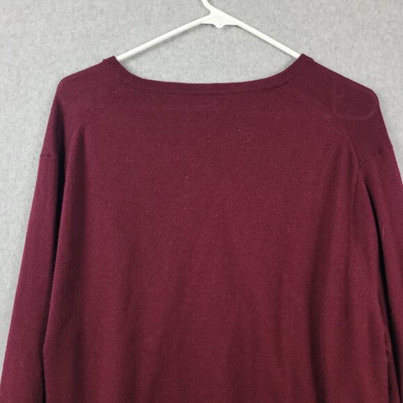 J. CREW Wool Acrylic Knit Burgundy Red Long Sleeve Preppy Sweater Men's XXL 2xl - Picture 7 of 12